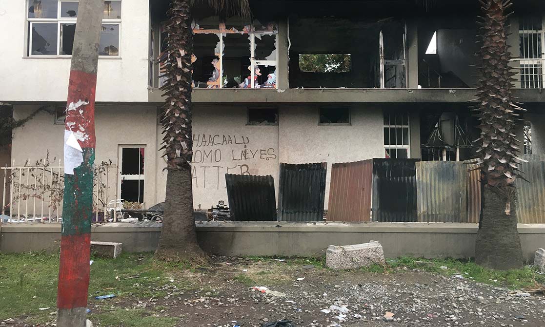 Zerstörtes Haus in Addis
