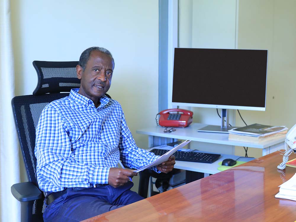 Yilma Taye in seinem Büro in Addis Abeba.