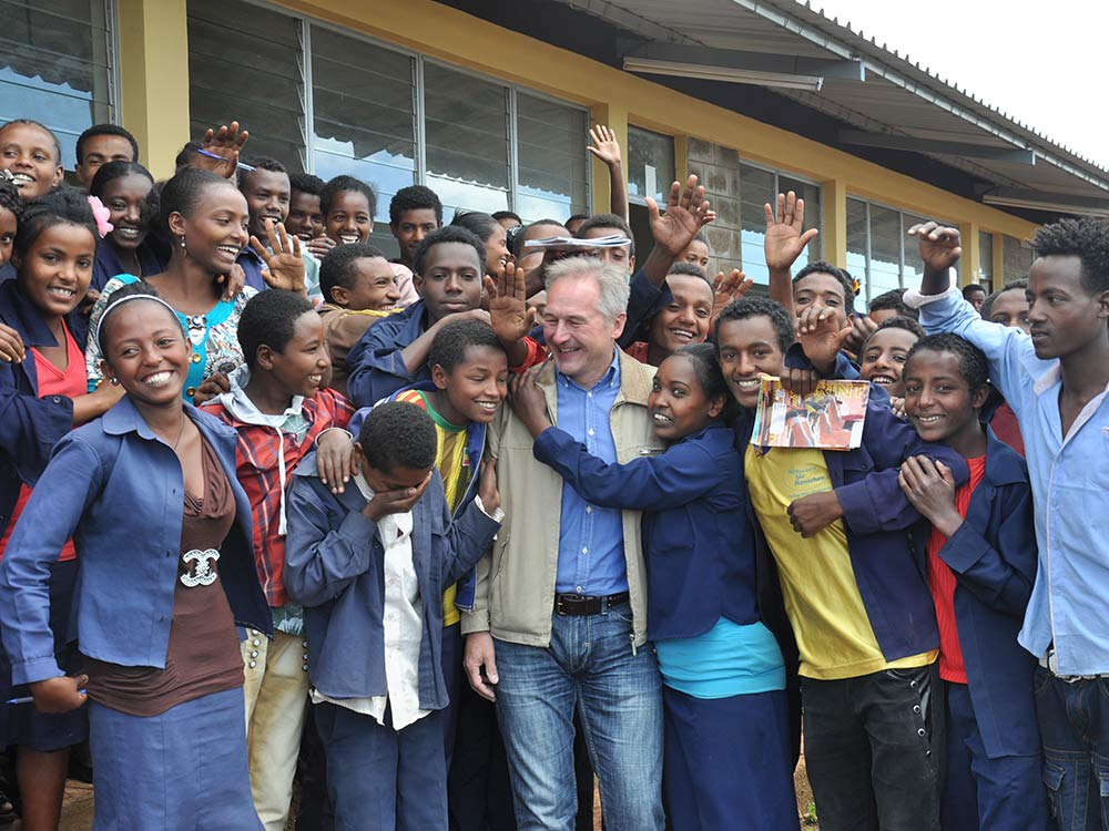 bei einer äthiopischen Schulklasse