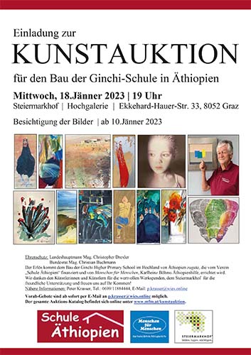 Einladung Kunstauktion 2023 Schule Äthiopien