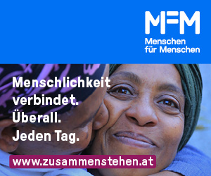 Alt-Text (DE): Werbebanner der Organisation „Menschen für Menschen