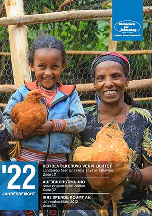 Titelbild des Jahresberichts von Menschen für Menschen für das Jahr 2022