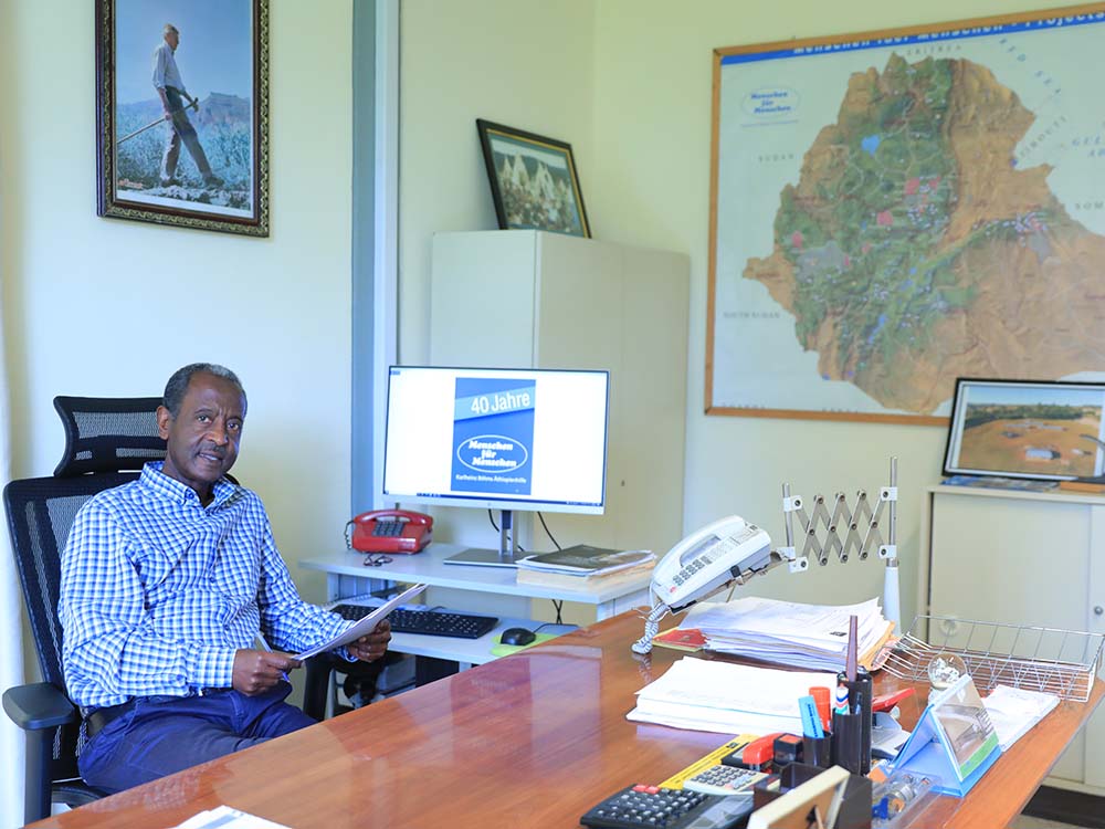 Yilma Taye in seinem Büro in Addis Abeba.