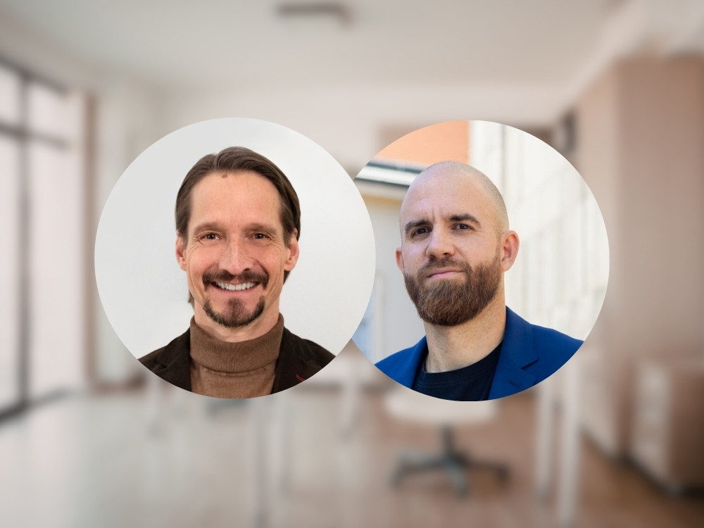 Foto von Daniel Frieß und Harald Maier, Vorstand von Menschen für Menschen Österreich