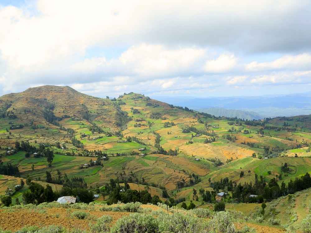 Hügelige Landschaft in Tigray