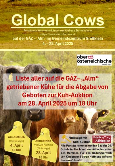 Gebotsliste für Kuh-Auktion von Schule Äthiopien