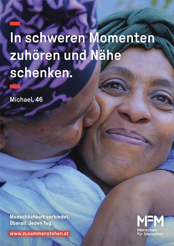 Kampagnenmotiv der Organisation „Menschen für Menschen