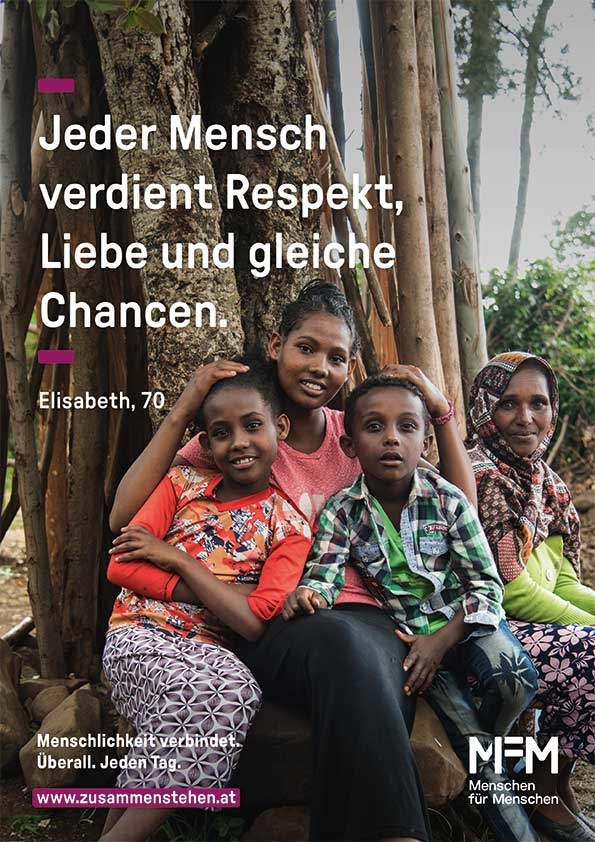 Kampagnenmotiv der Organisation „Menschen für Menschen